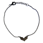 Miss Heart, hjerte armbånd, Sort sølv 